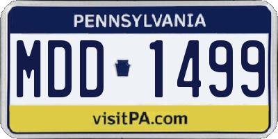 PA license plate MDD1499