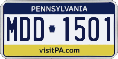 PA license plate MDD1501