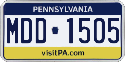 PA license plate MDD1505