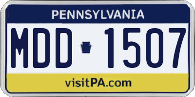 PA license plate MDD1507