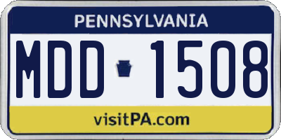 PA license plate MDD1508