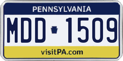 PA license plate MDD1509