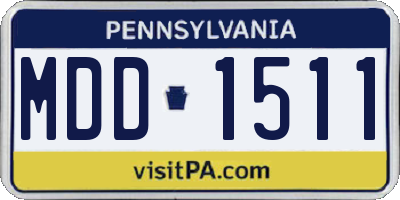 PA license plate MDD1511