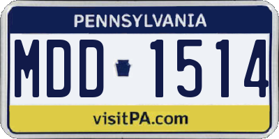 PA license plate MDD1514