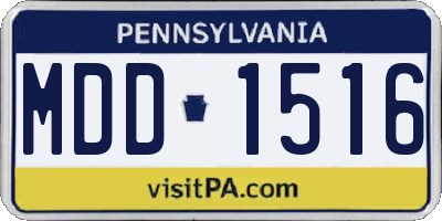 PA license plate MDD1516