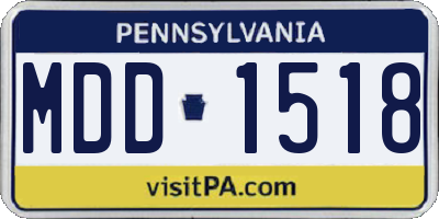 PA license plate MDD1518