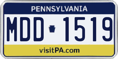 PA license plate MDD1519