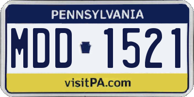 PA license plate MDD1521
