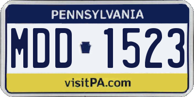 PA license plate MDD1523