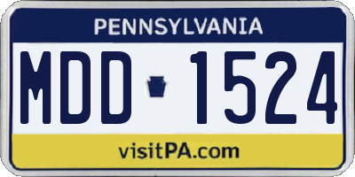PA license plate MDD1524