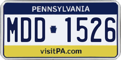 PA license plate MDD1526