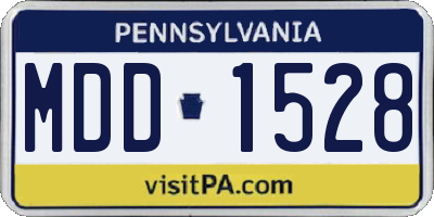 PA license plate MDD1528