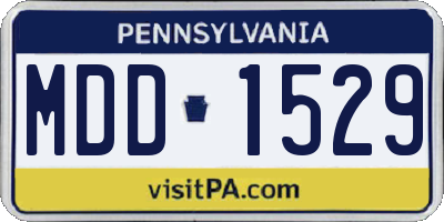 PA license plate MDD1529