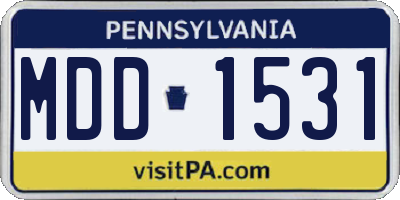 PA license plate MDD1531