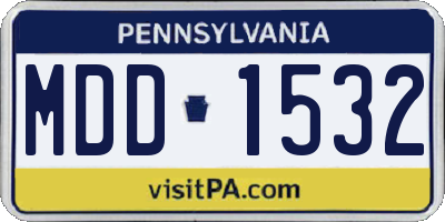 PA license plate MDD1532