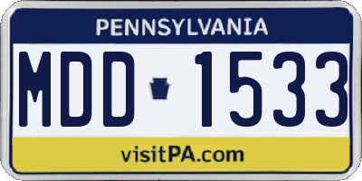 PA license plate MDD1533