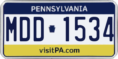 PA license plate MDD1534