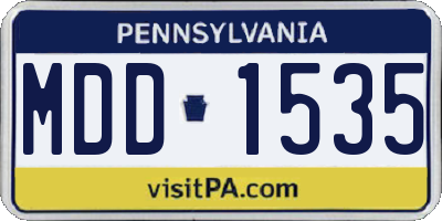 PA license plate MDD1535