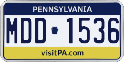 PA license plate MDD1536