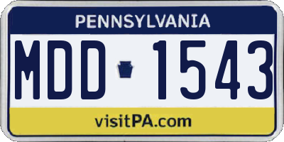 PA license plate MDD1543