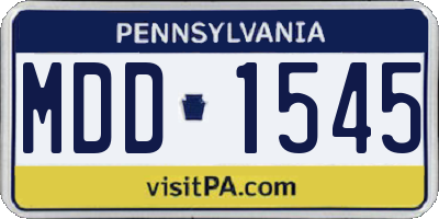 PA license plate MDD1545