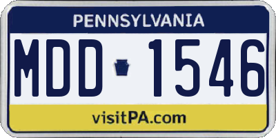 PA license plate MDD1546