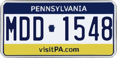 PA license plate MDD1548