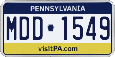 PA license plate MDD1549