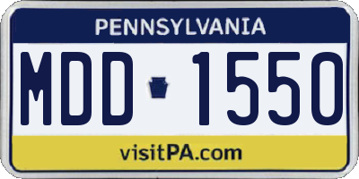 PA license plate MDD1550