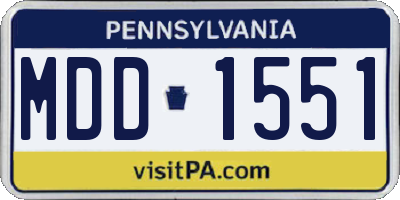 PA license plate MDD1551