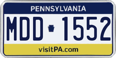 PA license plate MDD1552