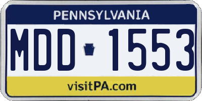 PA license plate MDD1553