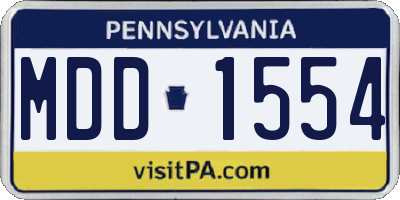 PA license plate MDD1554