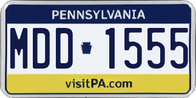 PA license plate MDD1555