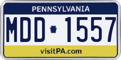 PA license plate MDD1557