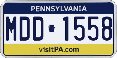 PA license plate MDD1558