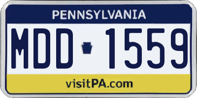 PA license plate MDD1559