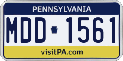 PA license plate MDD1561