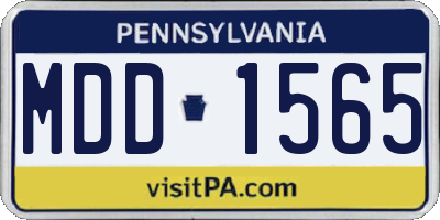 PA license plate MDD1565