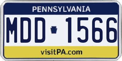 PA license plate MDD1566