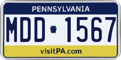 PA license plate MDD1567