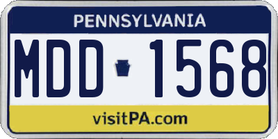 PA license plate MDD1568