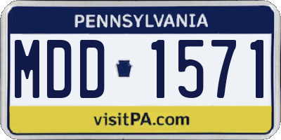 PA license plate MDD1571