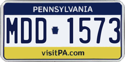 PA license plate MDD1573