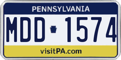 PA license plate MDD1574