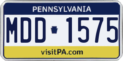 PA license plate MDD1575