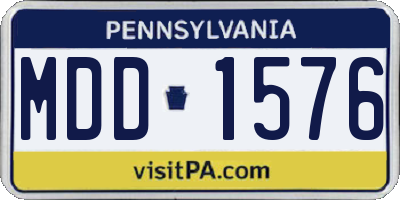 PA license plate MDD1576
