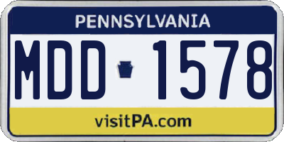 PA license plate MDD1578