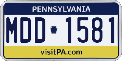 PA license plate MDD1581
