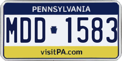 PA license plate MDD1583
